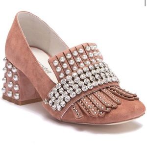 Pale pink Jeffrey Campbell Bernice Rhinestone Chunky Heels